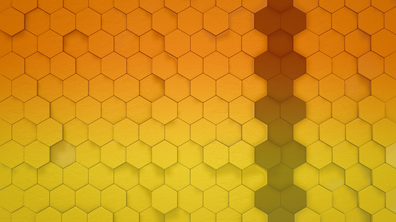 Пчелиные соты, оранжевый фон