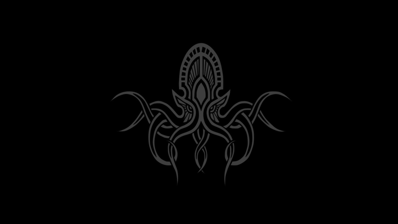 Изображение осьминога инопланетянина на черном фоне