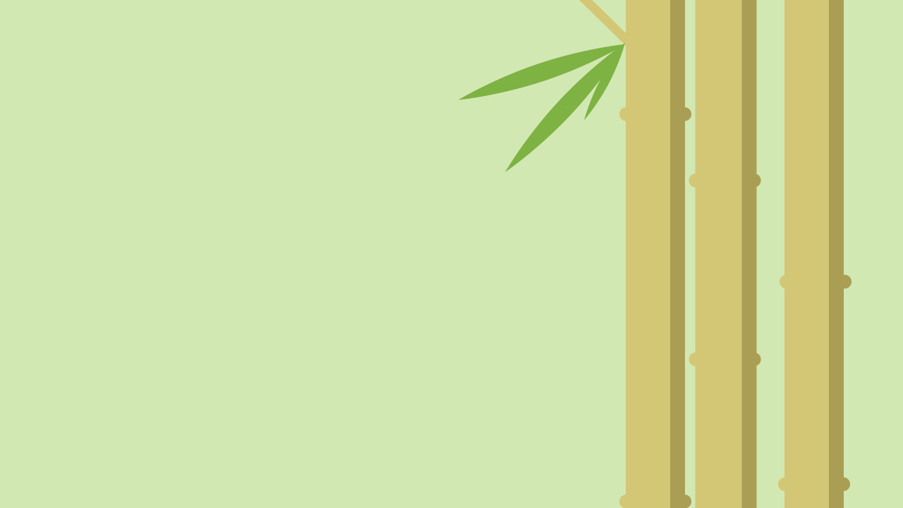 Лист на стебле бамбука, светло зеленый фон