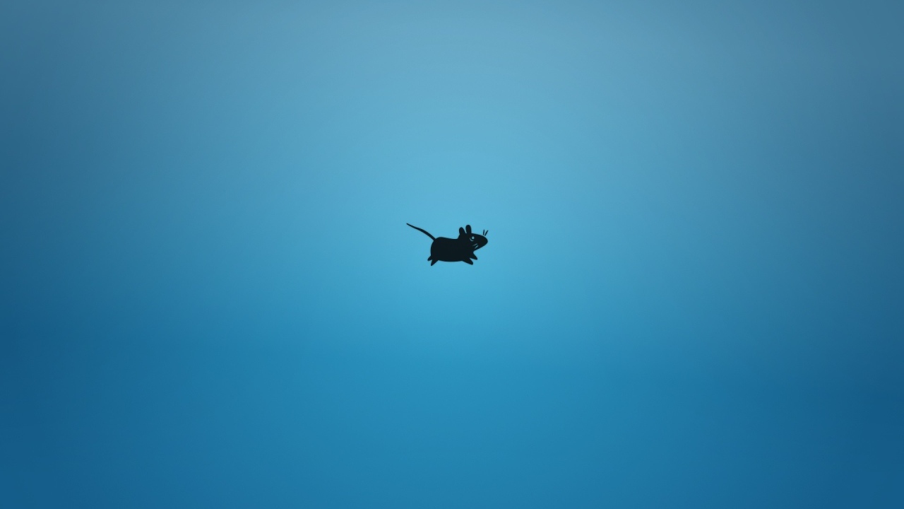 Мышка, голубой фон