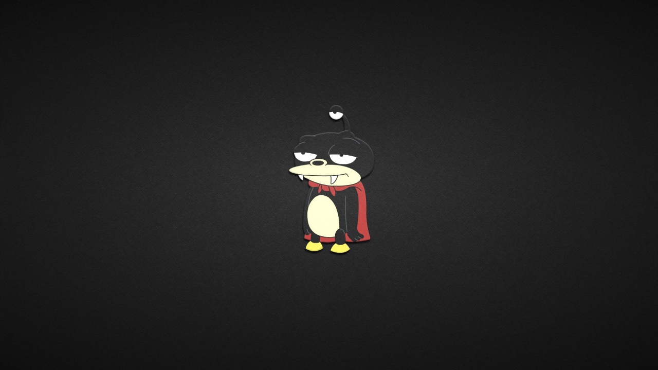 Ниблер из Футурамы, серый фон