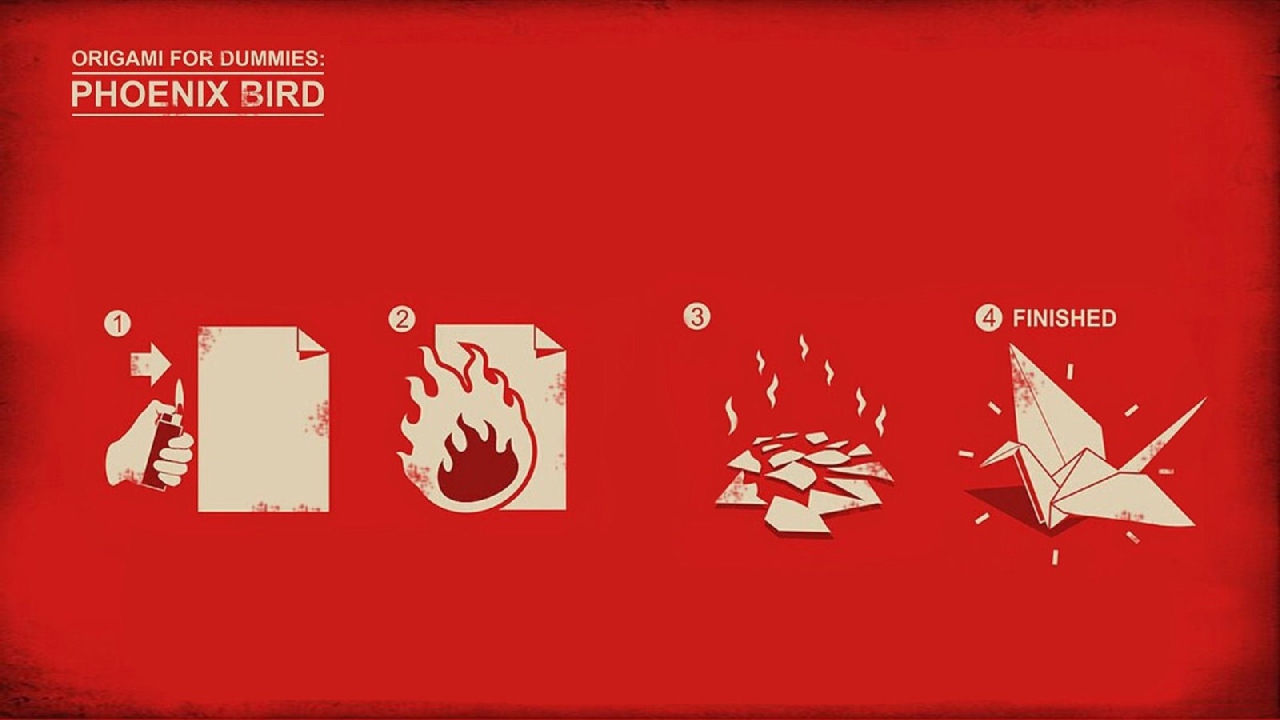 Птица Феникс оригами
