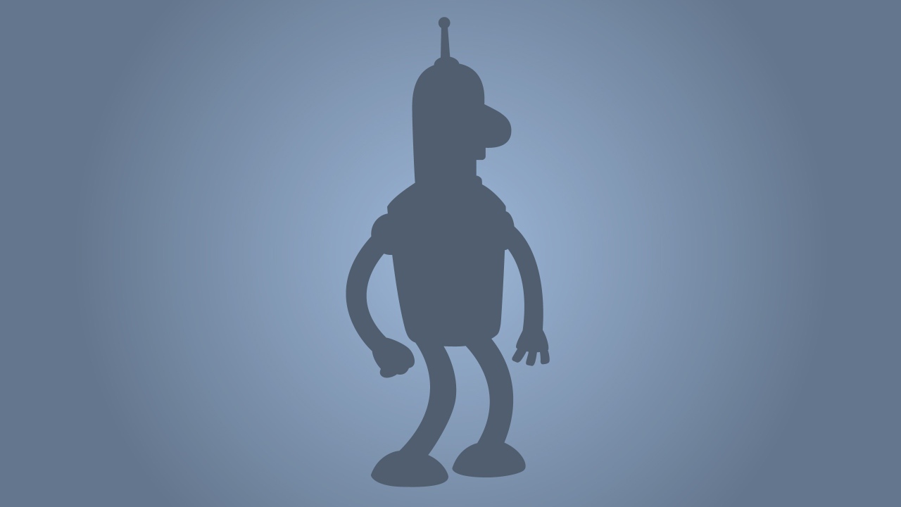 Силуэт Бендера, голубой фон