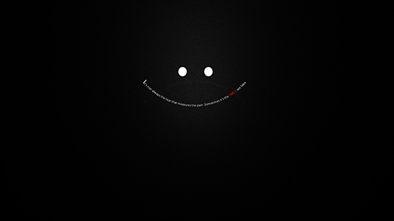 Улыбка из букв, черный фон