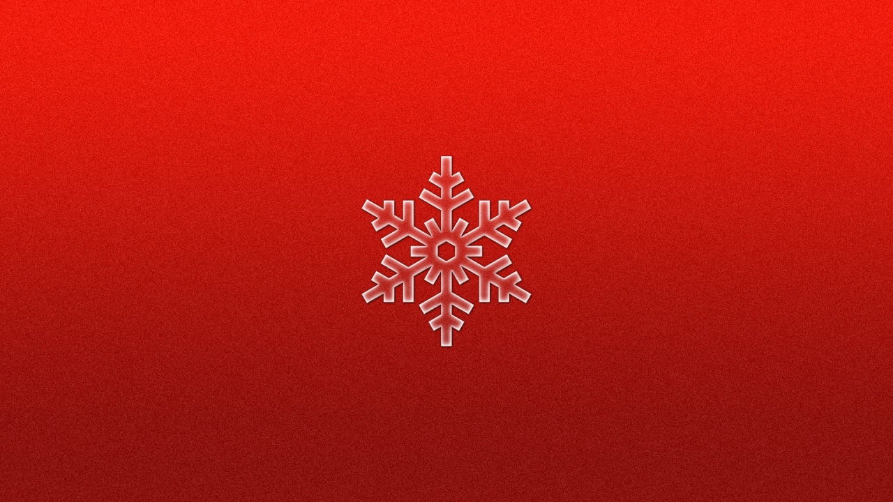 Снежинка на красном фоне