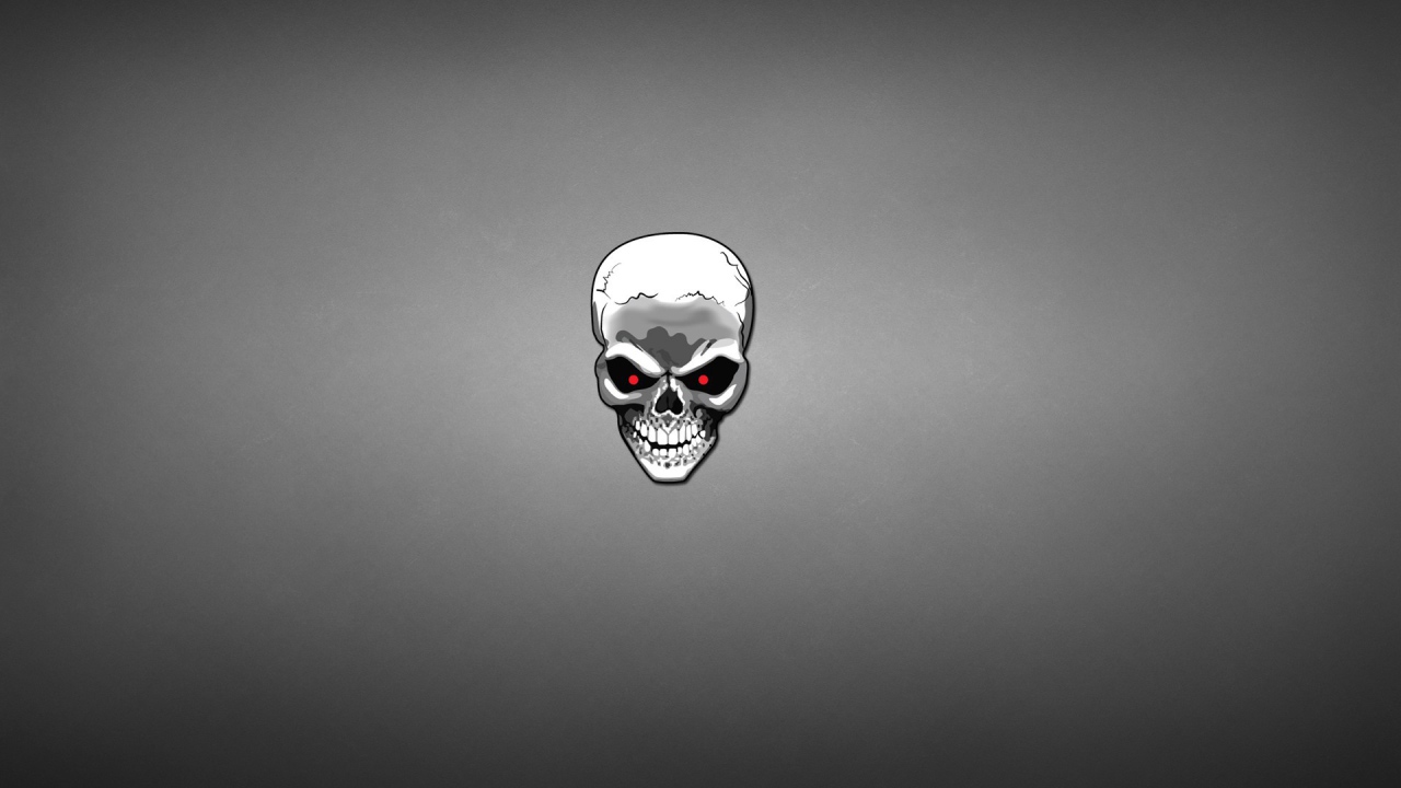 Череп Терминатор, серый фон