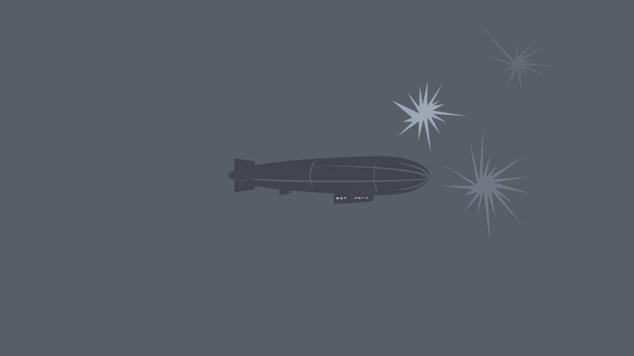 Дирижабль, серый фон