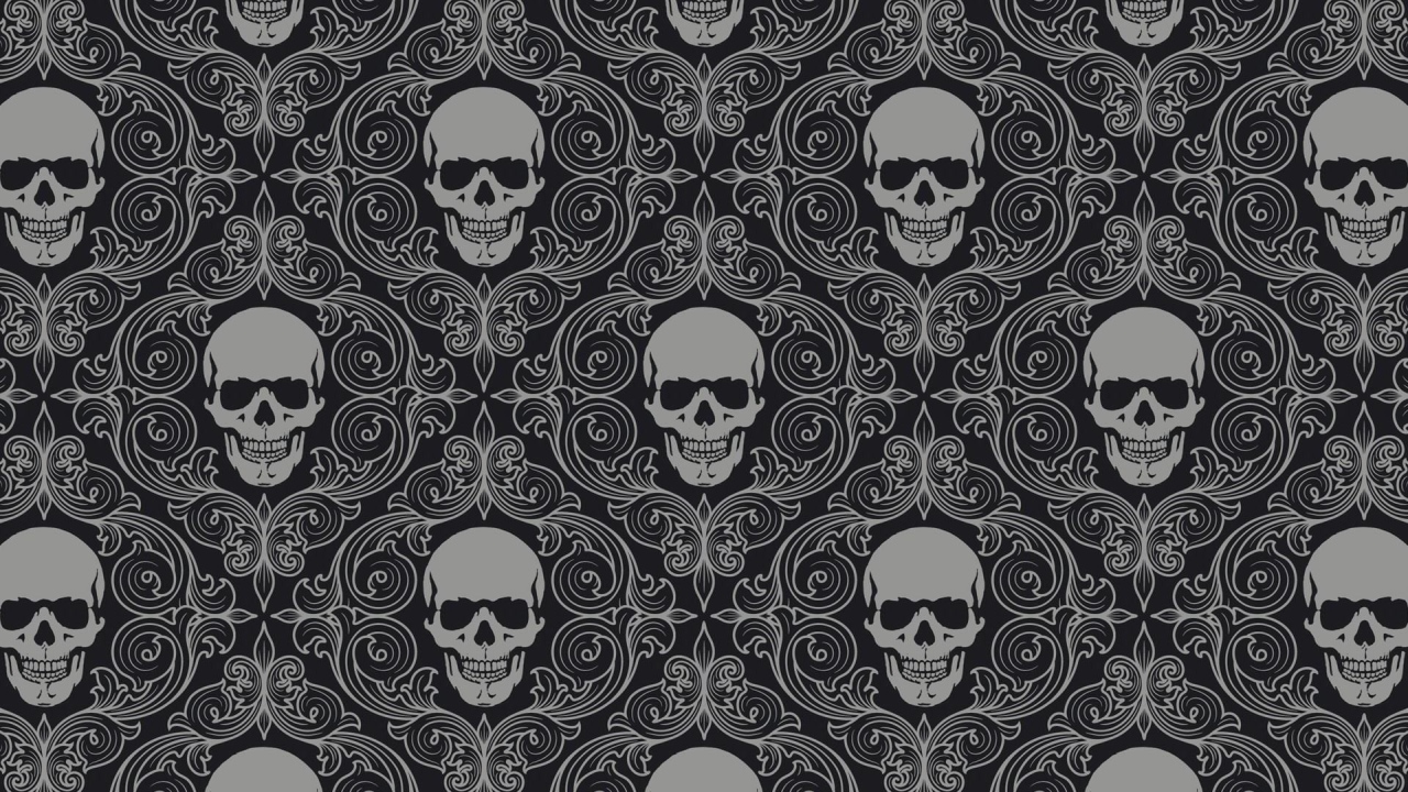 Фон из черепов в рамках