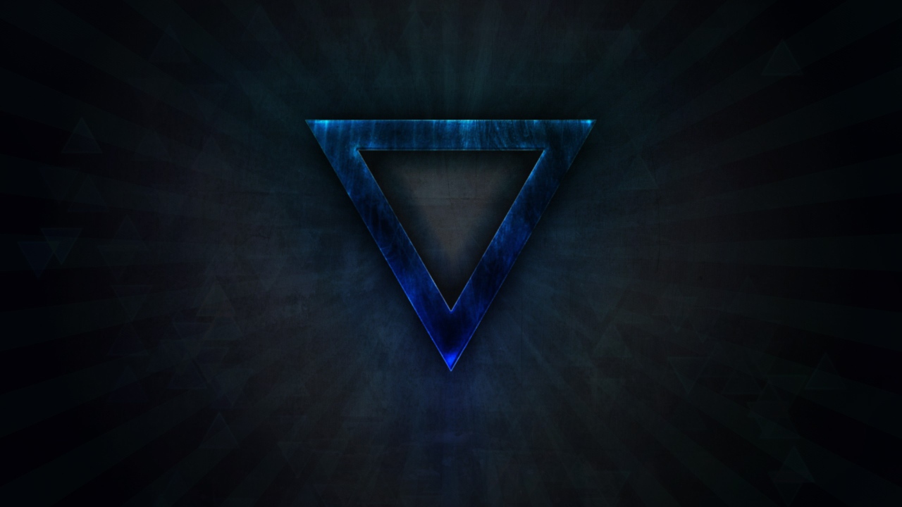 Синий треугольник на черном фоне