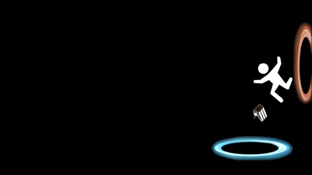 Человек перемещается в портале, черный фон