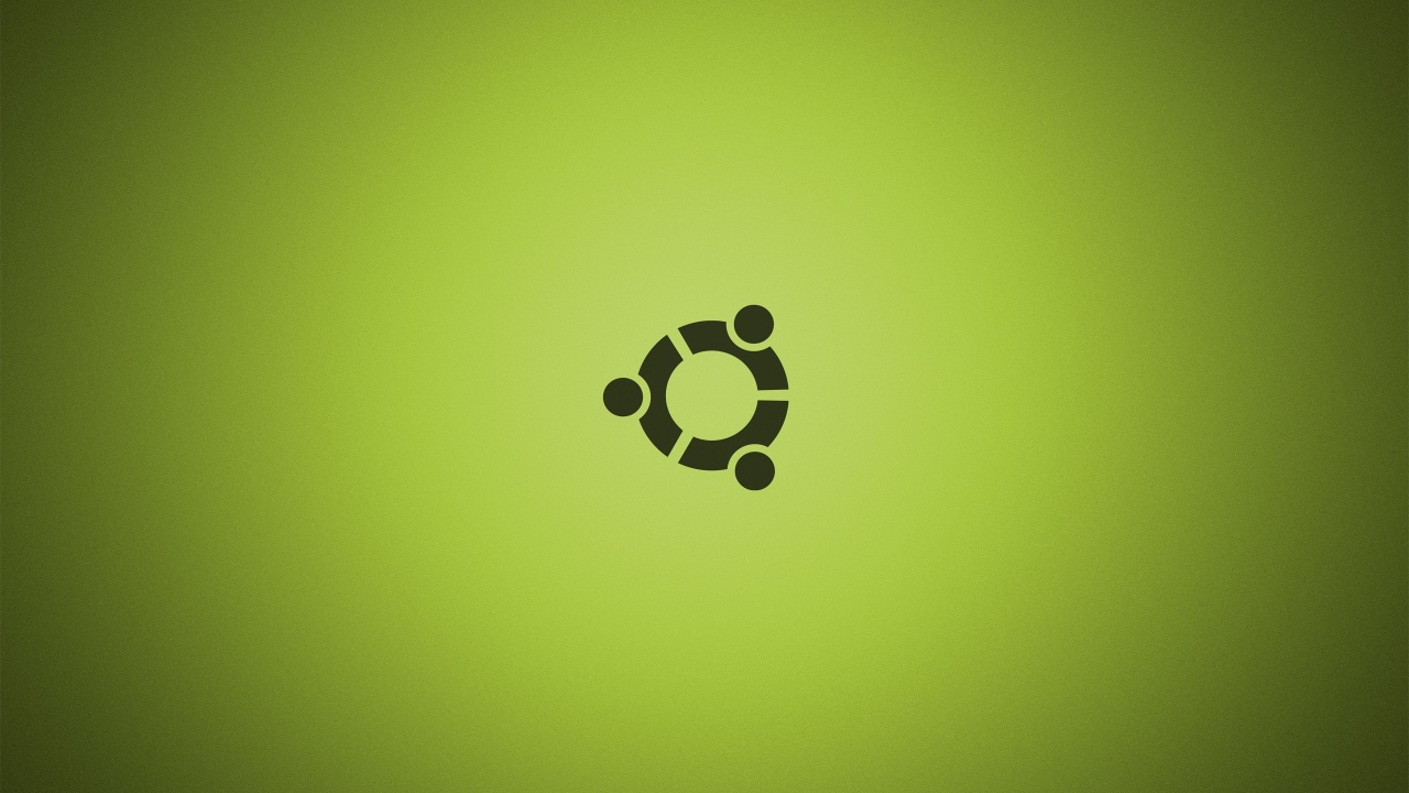 Черный символ Ubuntu на зеленом фоне