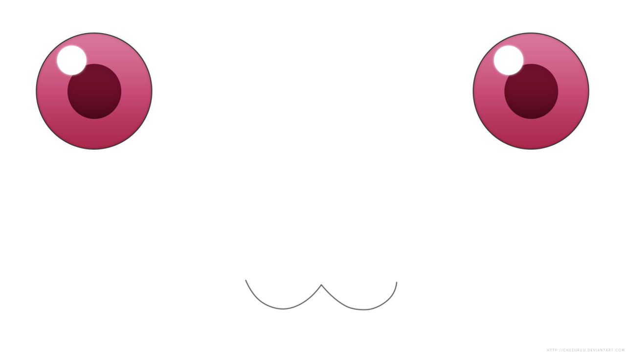 Белый фон, волшебный кот из аниме Девочка-волшебница Мадока