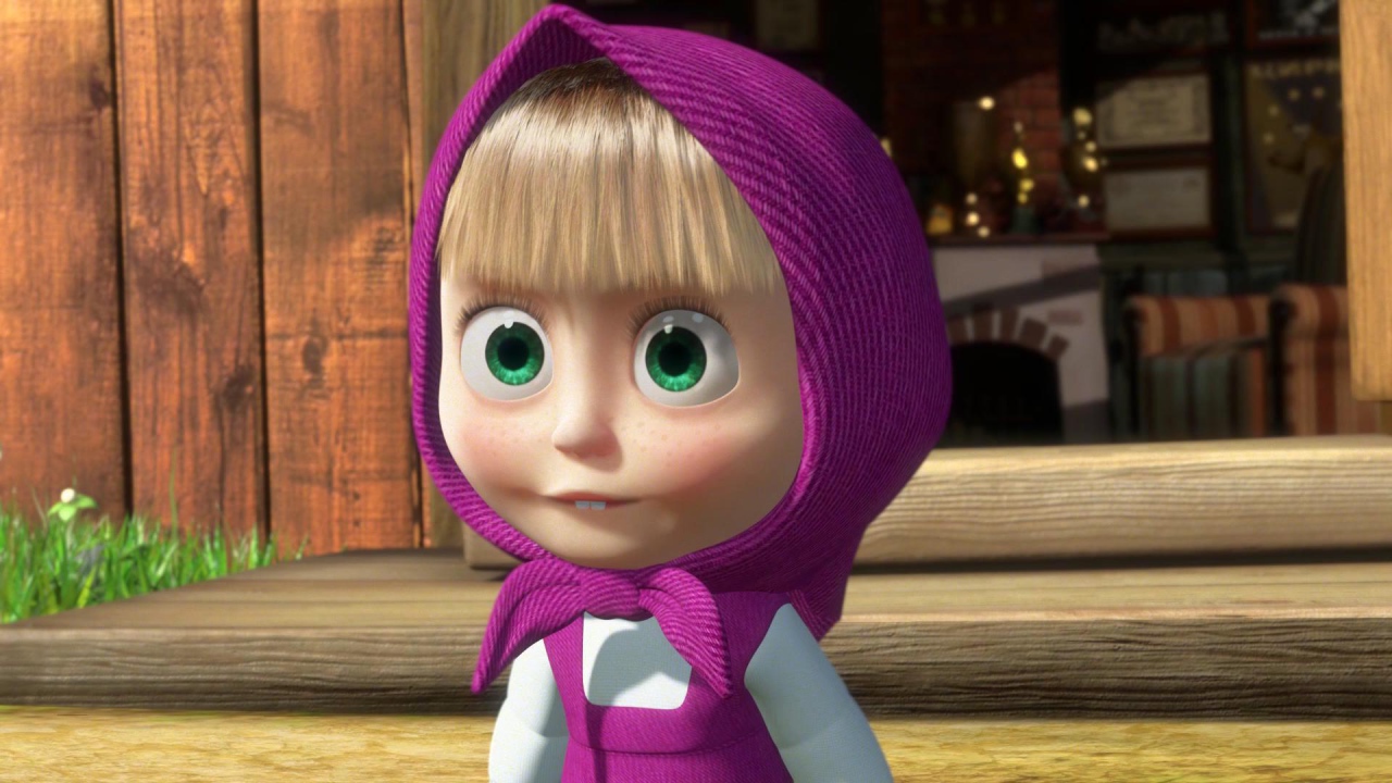 Милая девочка Маша, мультфильм Маша и медведь