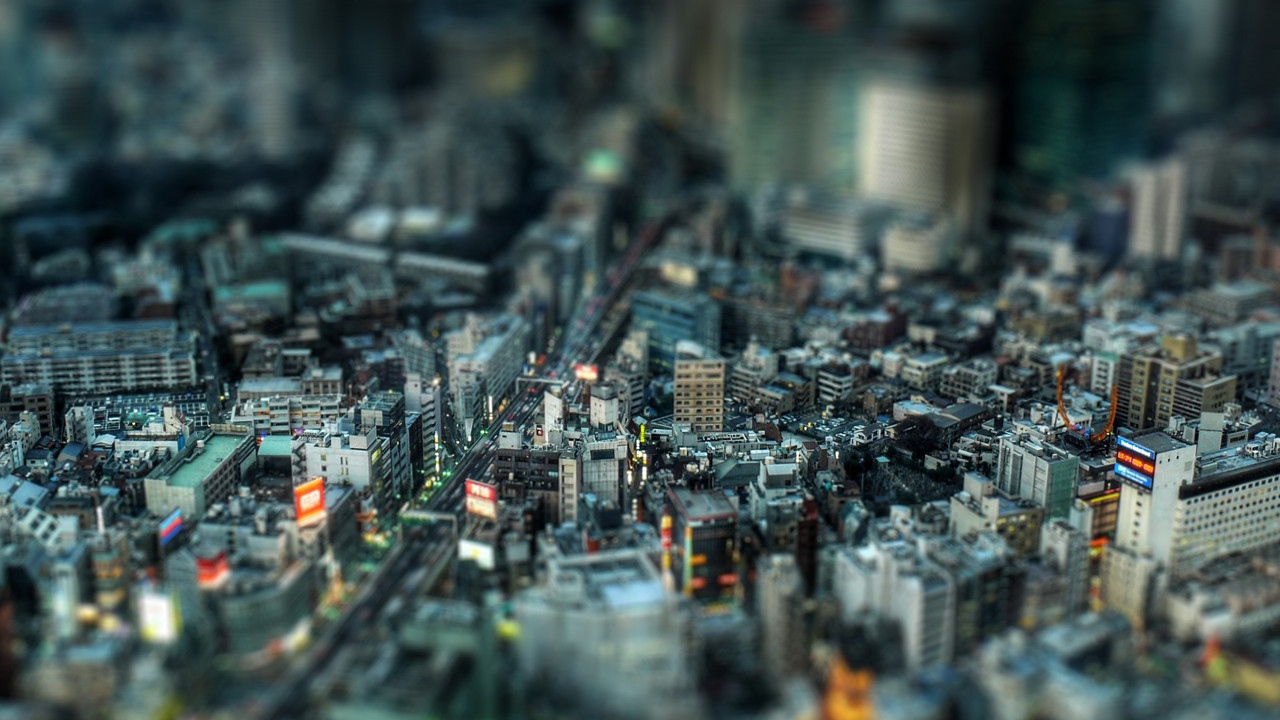 Фото эффект игрушечного города