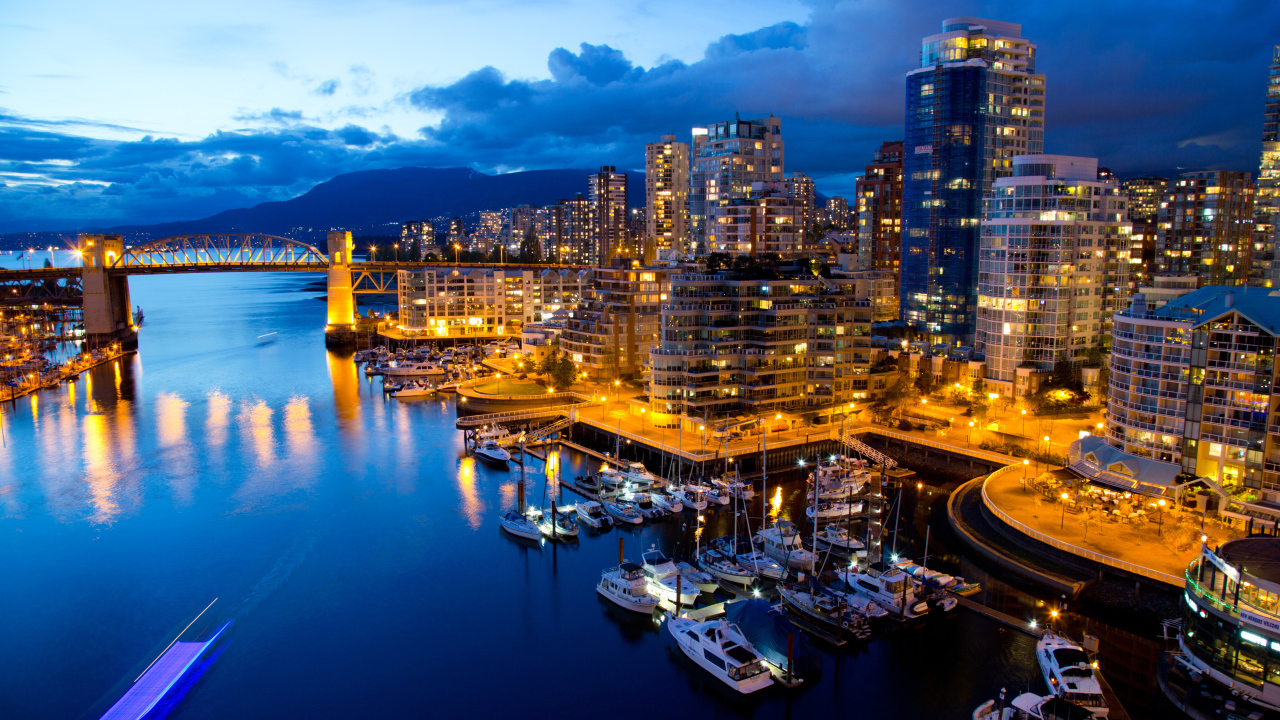 Ночной Ванкувер Канада