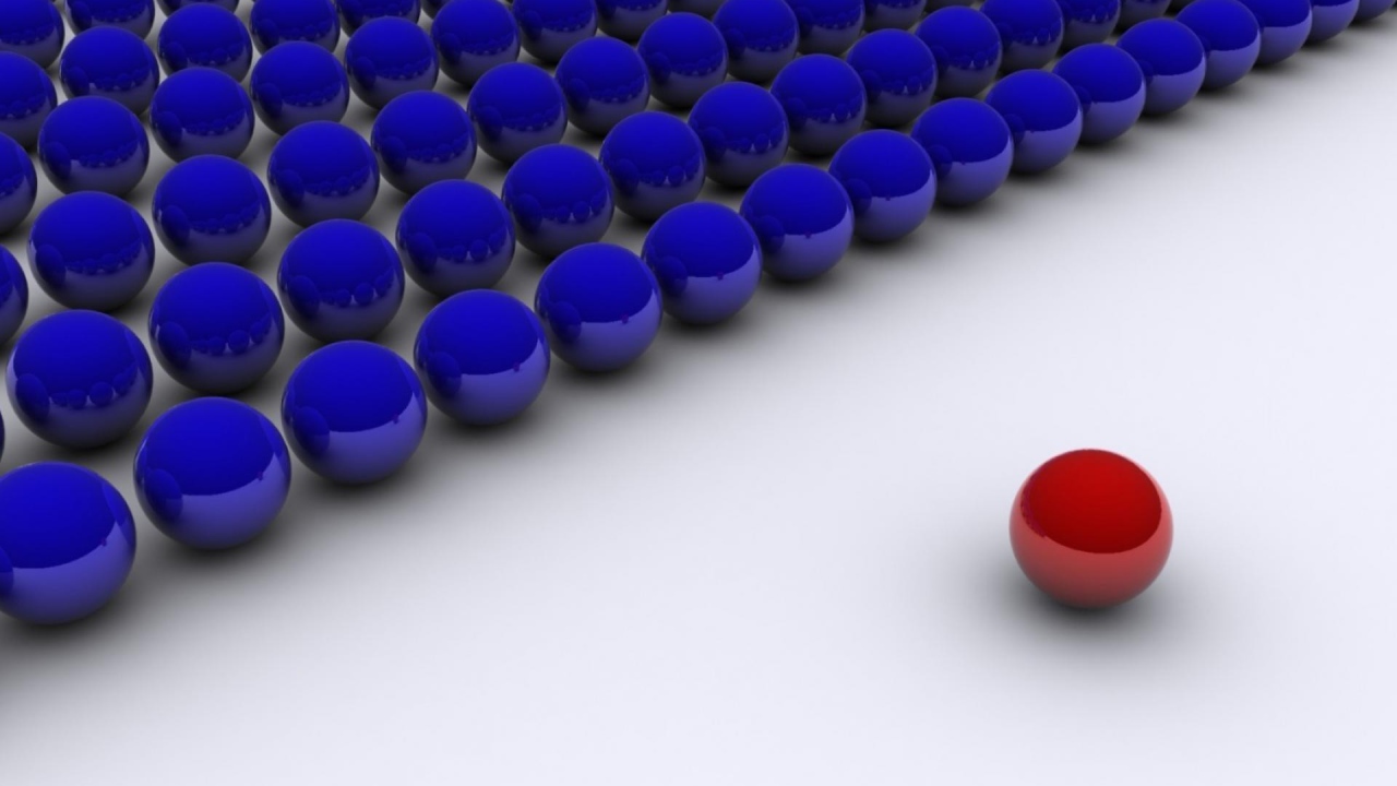 Один красный шар против синих