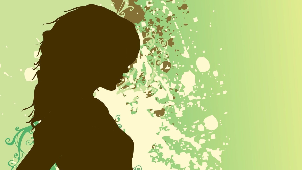 Коричневый силуэт девушки