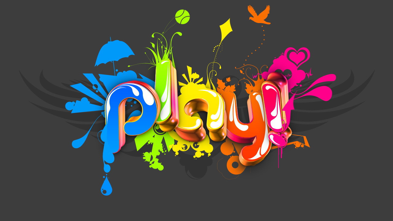 Цветная надпись играть