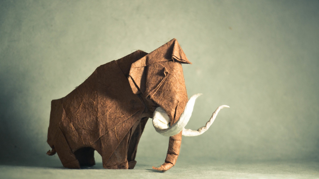 Слон из бумаги, оригами