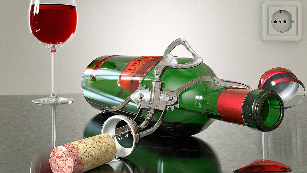 Креатив с бокалом вина