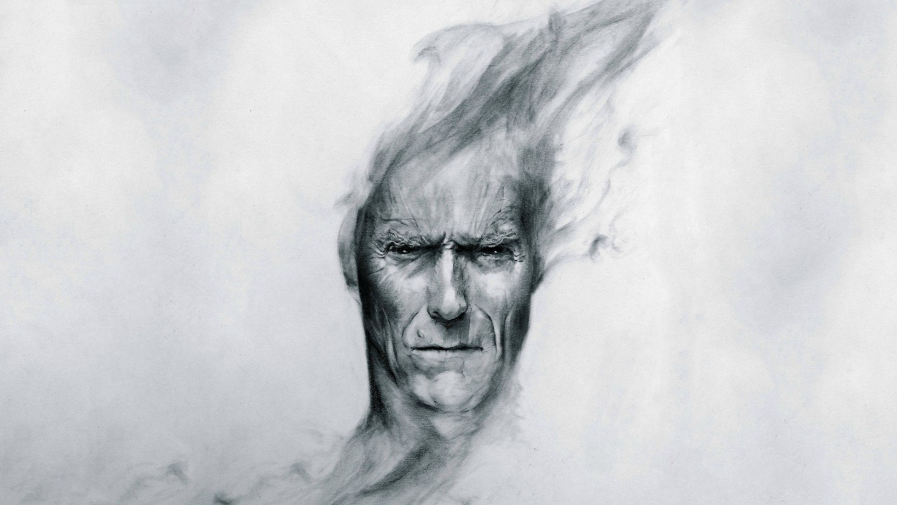 Лицо старика, рисунок