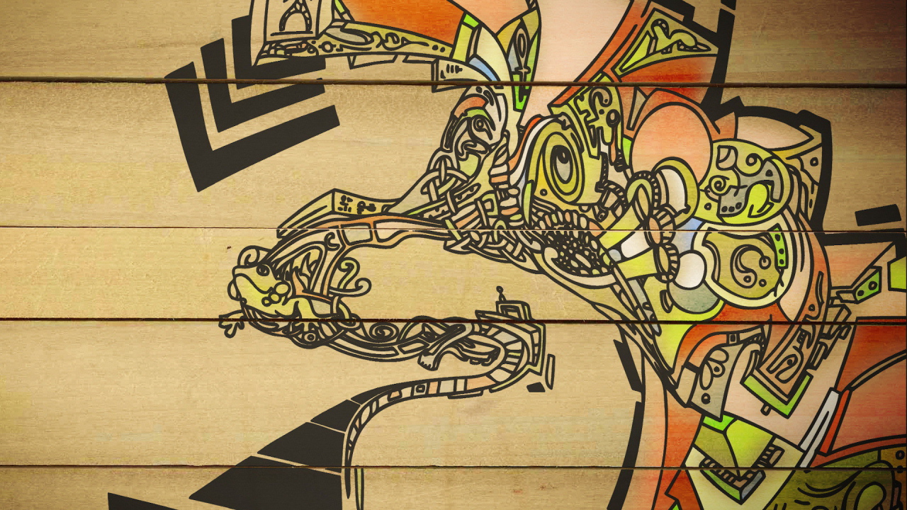 Рисунок на деревянной стене