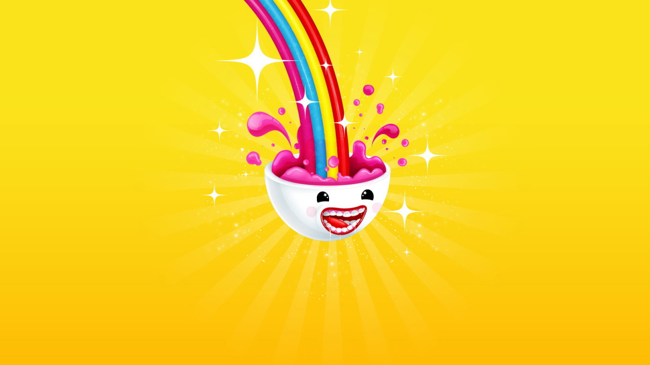 Брызги на желтом фоне