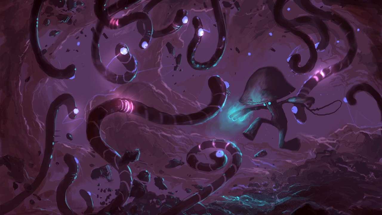 Черви и гриб