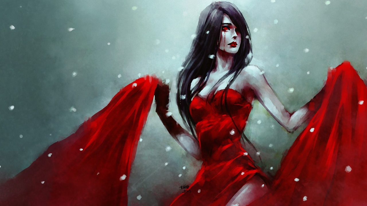 Вампир в красном платье, художник NanFe