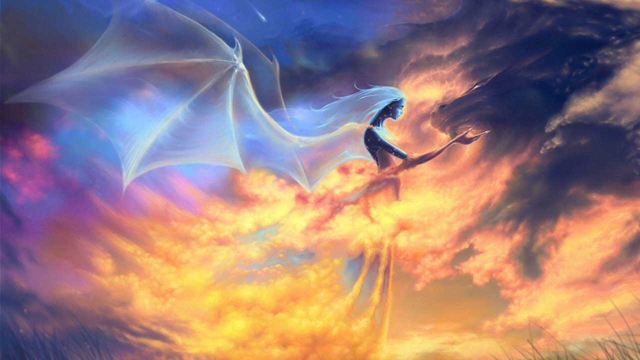 Ангел летит в облаках