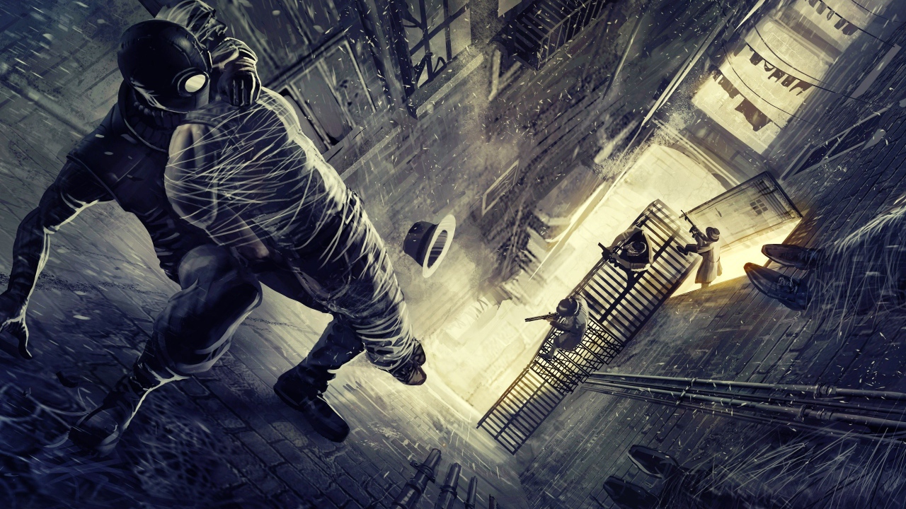 Черный Человек паук на стене