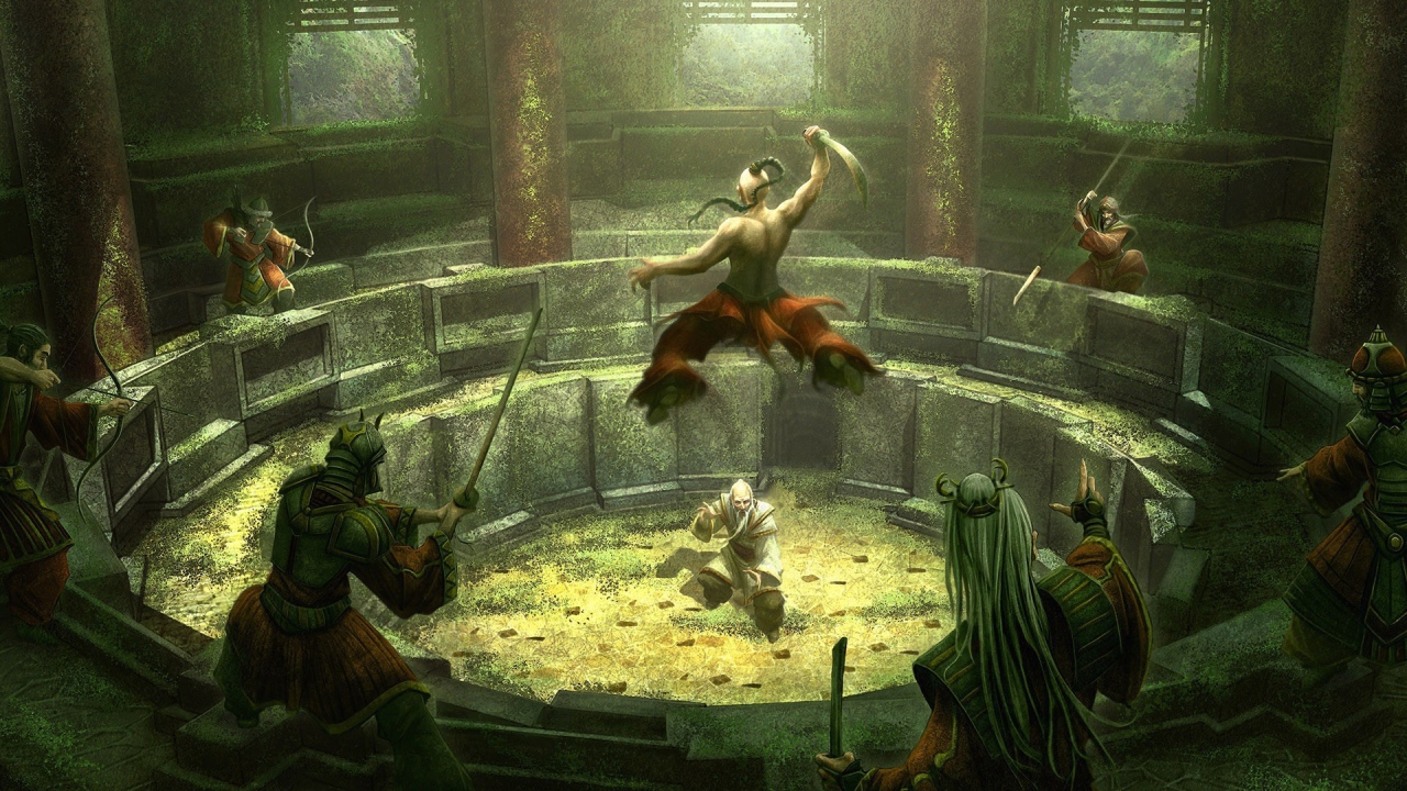 Казак сражается с турками на арене