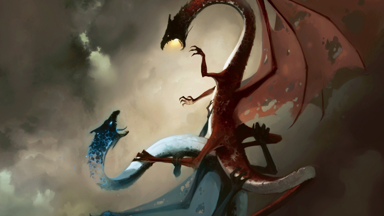 Два крылатых дракона