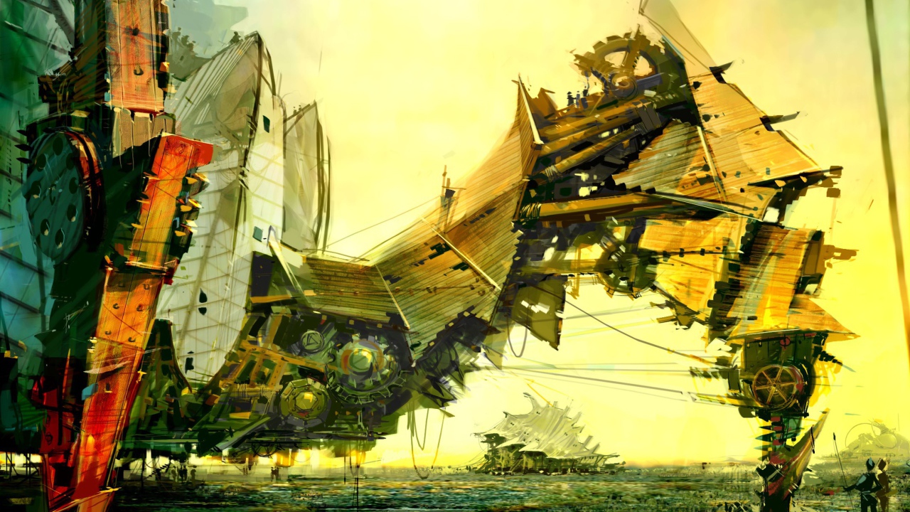 Шагающий город, стимпанк