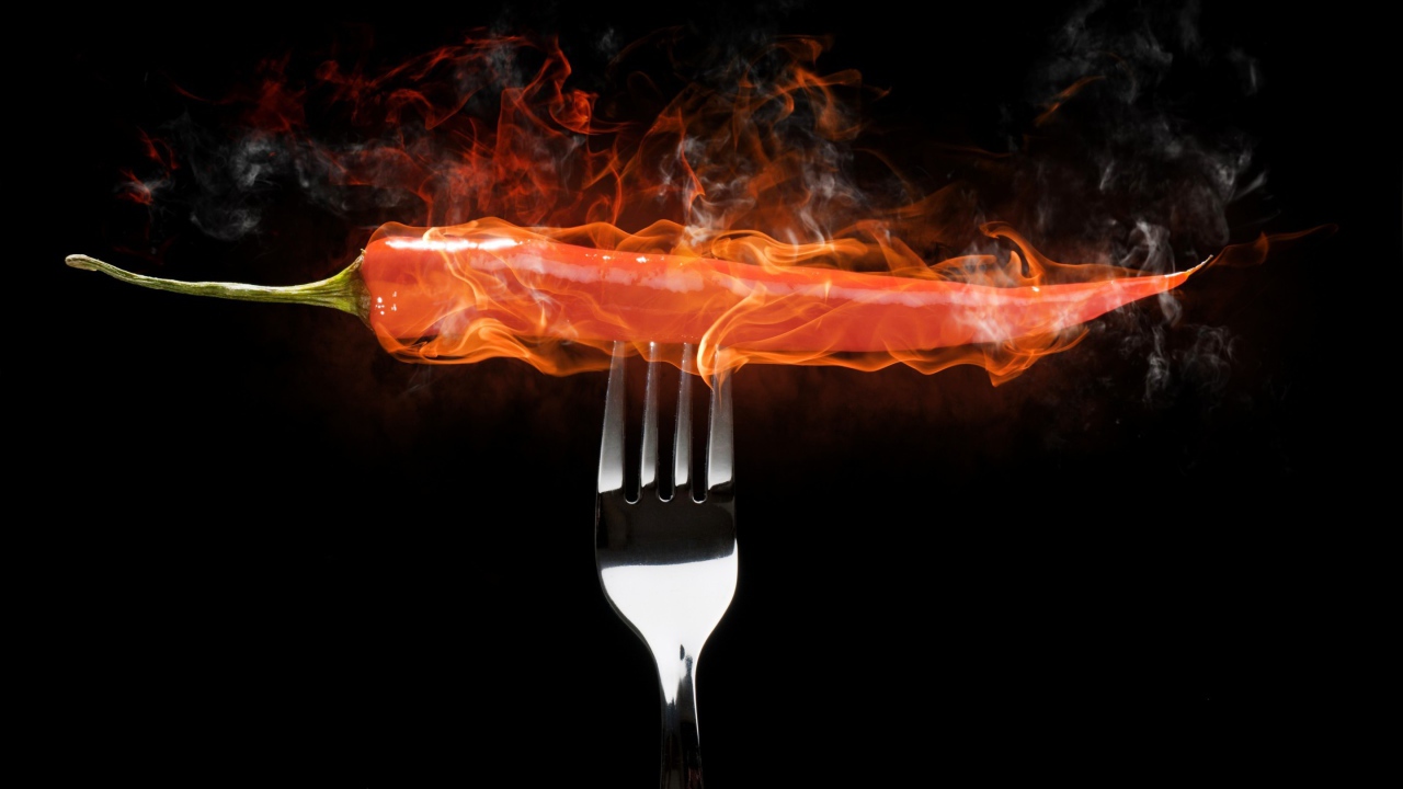 Огненный перчик на вилке