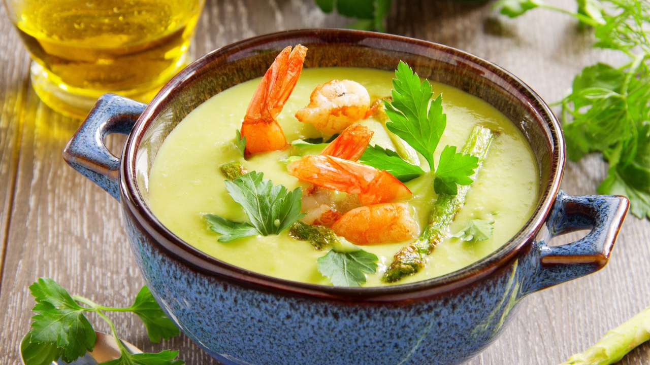 Крем-суп с креветками