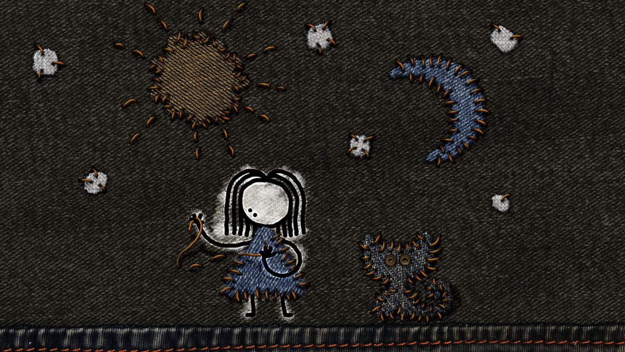 Вышивка на джинсах