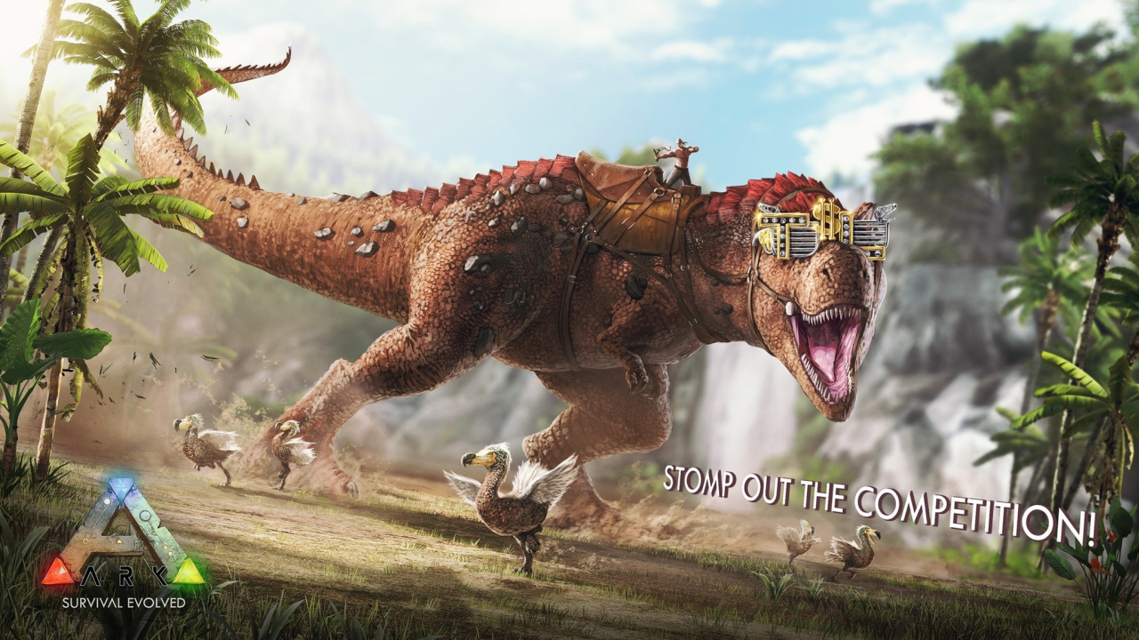 Динозавр в доспехах в игре Ark Survival Evolved