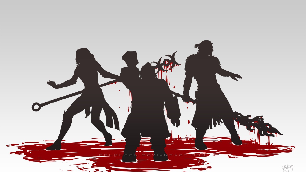 Герои игры Dragon Age Inquisition по колено в крови