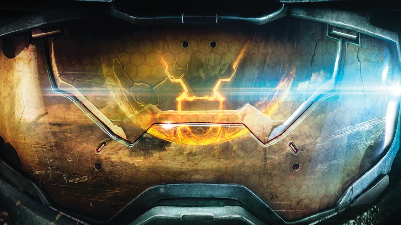 Отражение в шлеме Мастера Чиф, игра Halo 5