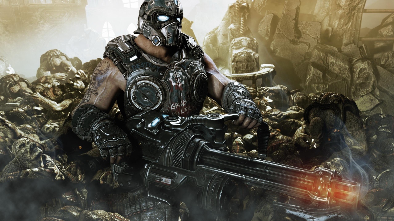 Сражение с врагами в игре Gears of War 3