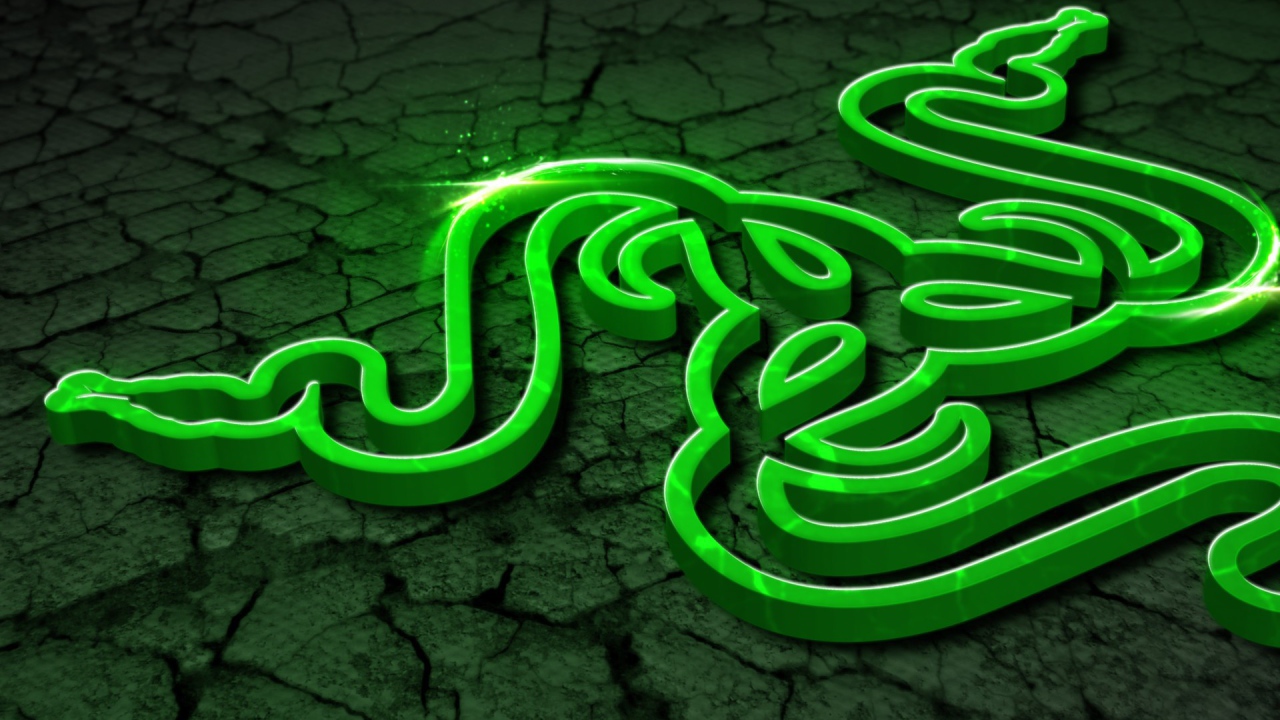 Символика игры Razer на зеленом фоне