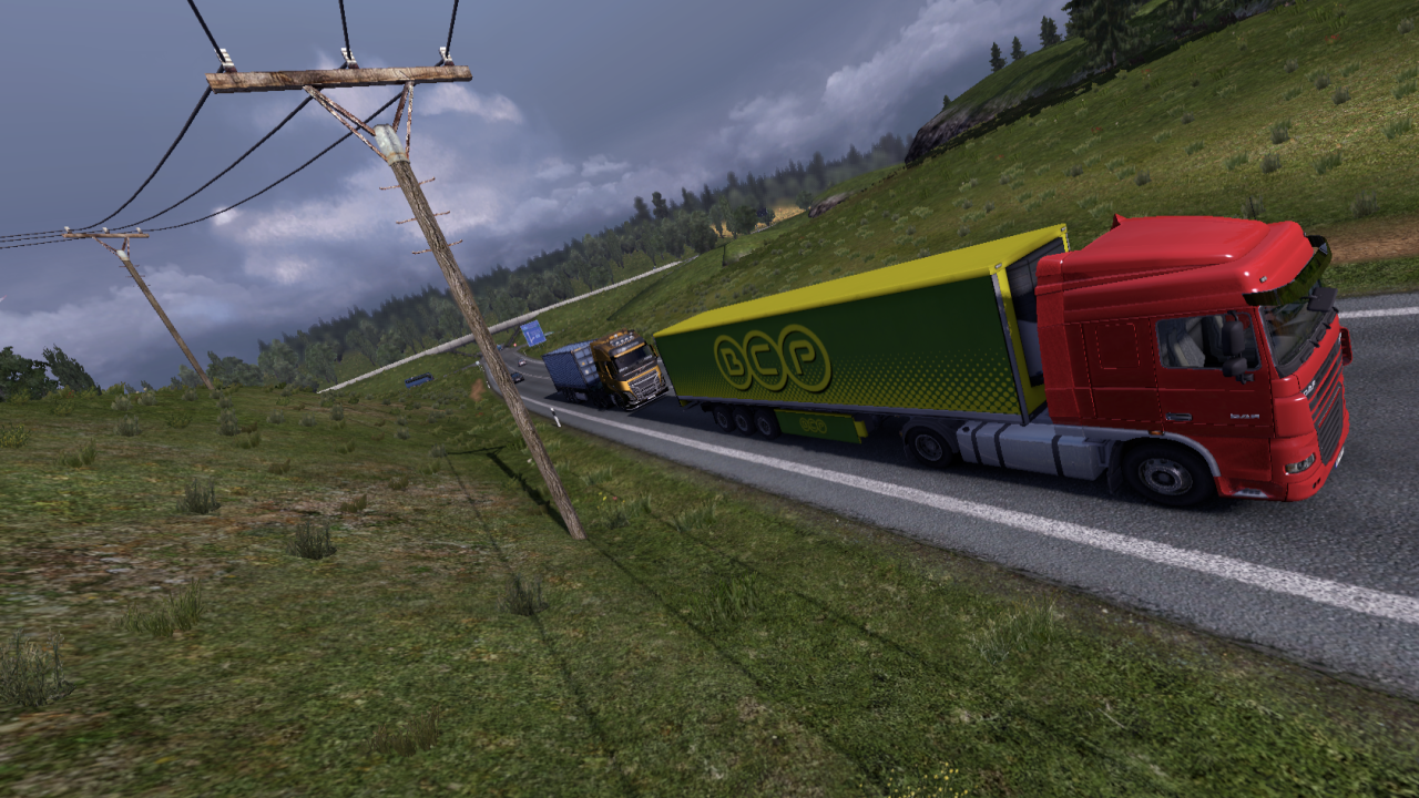 Желтый грузовик, игра Euro Truck Simulator 2