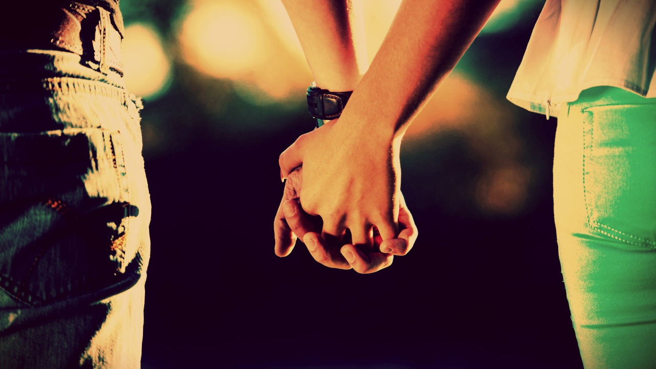 Lovers held hands