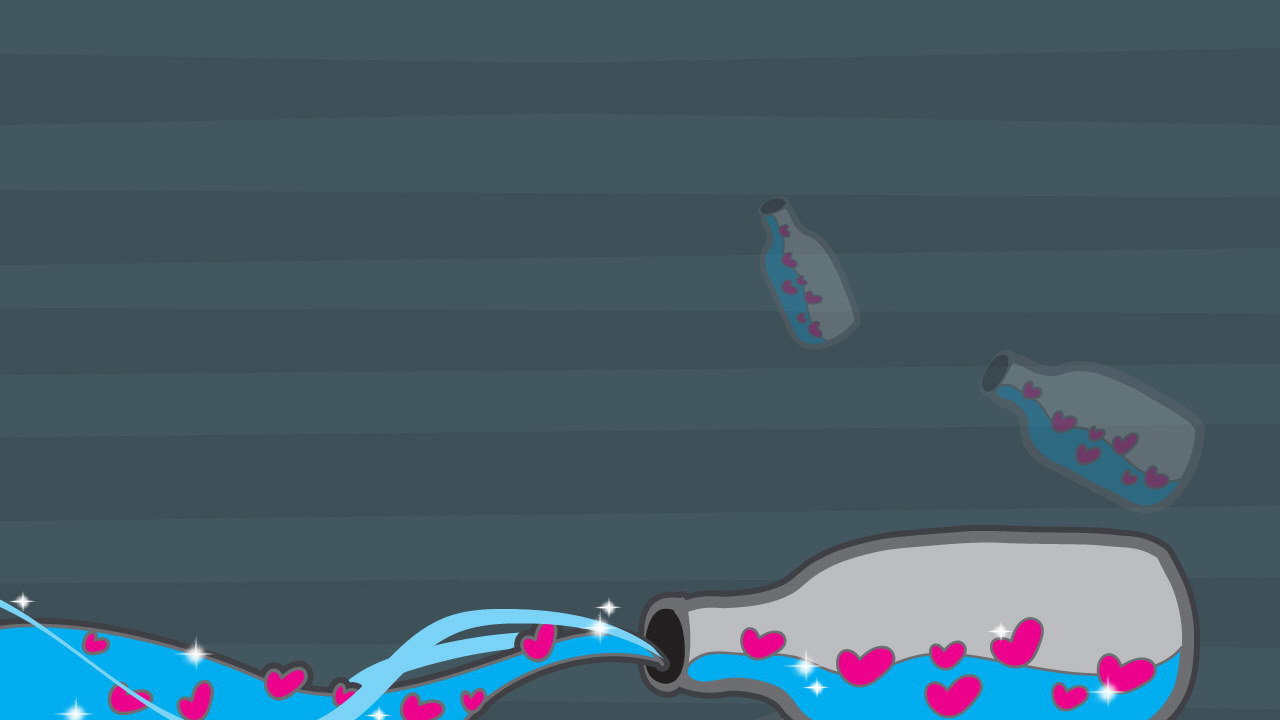 Сердечки в бутылке