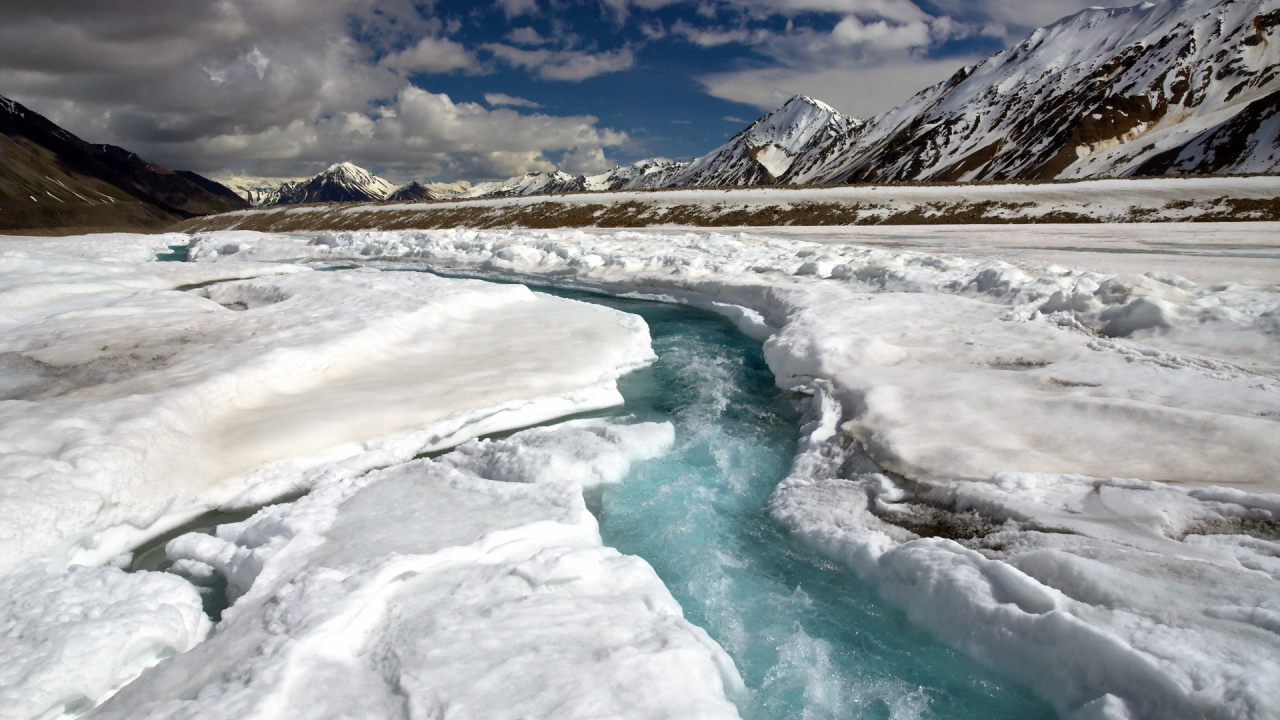 Ручей в разломе ледника