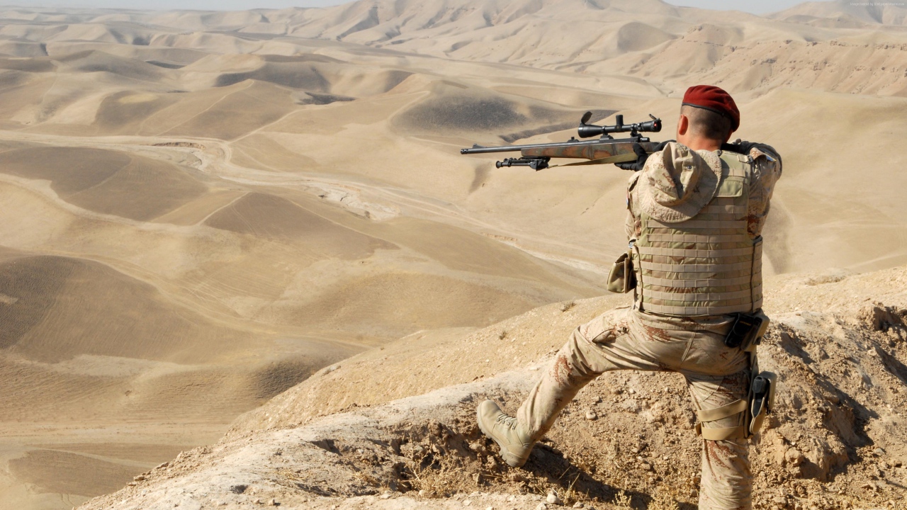 Солдат на войне в пустыне
