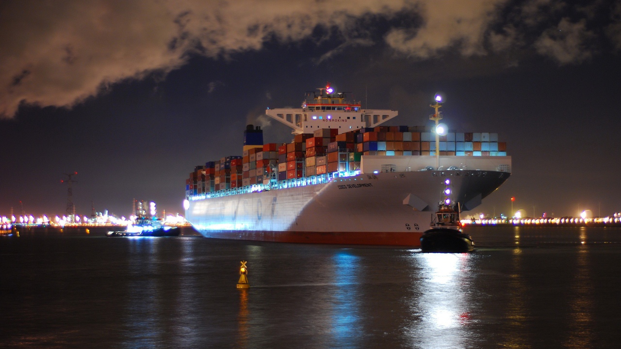 Cosco Container ship in the port