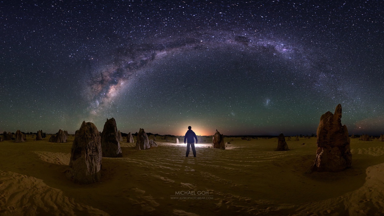 Человек смотрит на Млечный путь