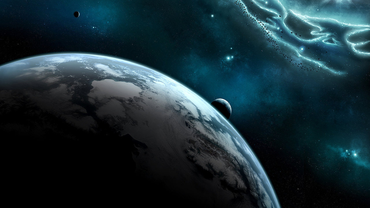 Звездная система с планетами и спутниками